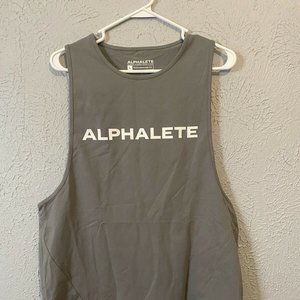 Alphalete Men's Large Sleeveless Activewear Top Grey/Greenish